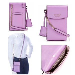 Kate Spade Spencer North South Lavender Purple Phone Crossbody Bag